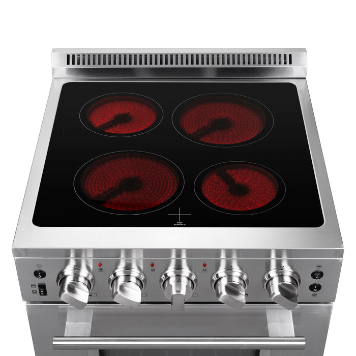 Forno Loiano 24" 2.3 cu. ft. Freestanding Electric Range with 4 Element Burners in Stainless Steel (FFSEL6069-24)
