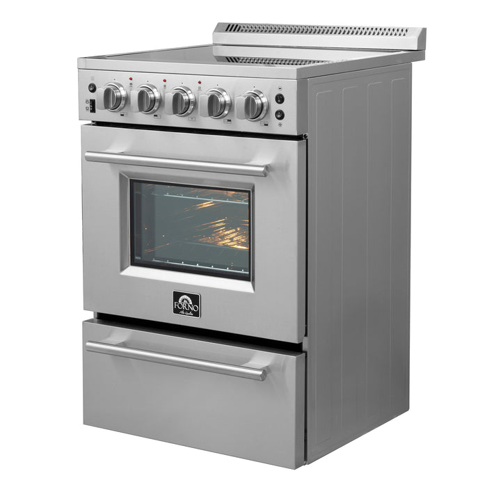 Forno Loiano 24" 2.3 cu. ft. Freestanding Electric Range with 4 Element Burners in Stainless Steel (FFSEL6069-24)