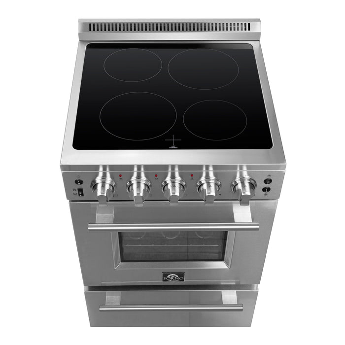Forno Loiano 24" 2.3 cu. ft. Freestanding Electric Range with 4 Element Burners in Stainless Steel (FFSEL6069-24)