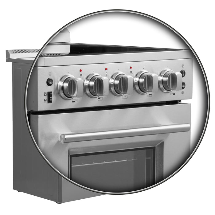 Forno Loiano 24" 2.3 cu. ft. Freestanding Electric Range with 4 Element Burners in Stainless Steel (FFSEL6069-24)