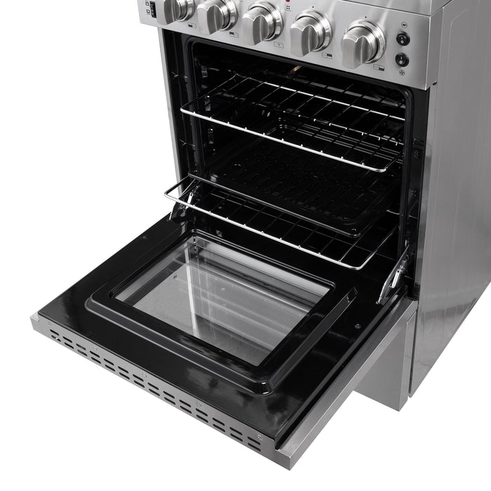 Forno Loiano 24" 2.3 cu. ft. Freestanding Electric Range with 4 Element Burners in Stainless Steel (FFSEL6069-24)