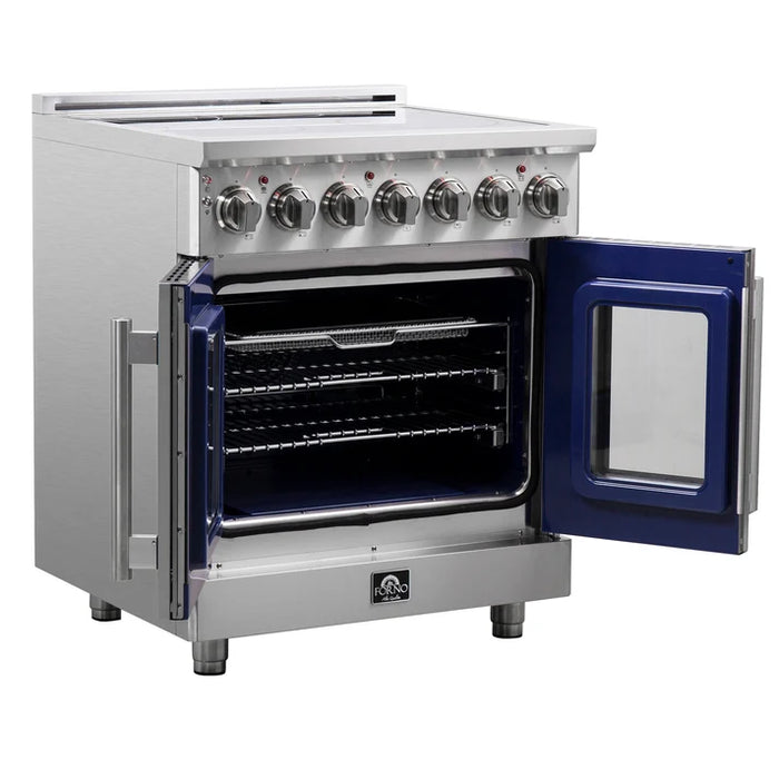 Forno Massimo 30-Inch 4.32 cu. ft. Electric Range, 5 Radiant Elements, French Door, Convection Oven, Air Fryer - Stainless Steel, Black or White (FFSEL6955-30)