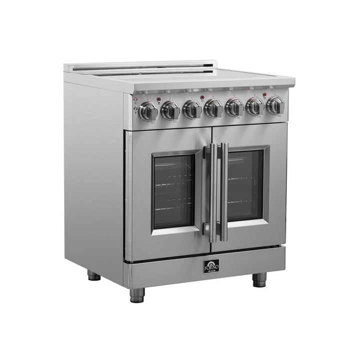 Forno Massimo 30-Inch 4.32 cu. ft. Electric Range, 5 Radiant Elements, French Door, Convection Oven, Air Fryer - Stainless Steel, Black or White (FFSEL6955-30)