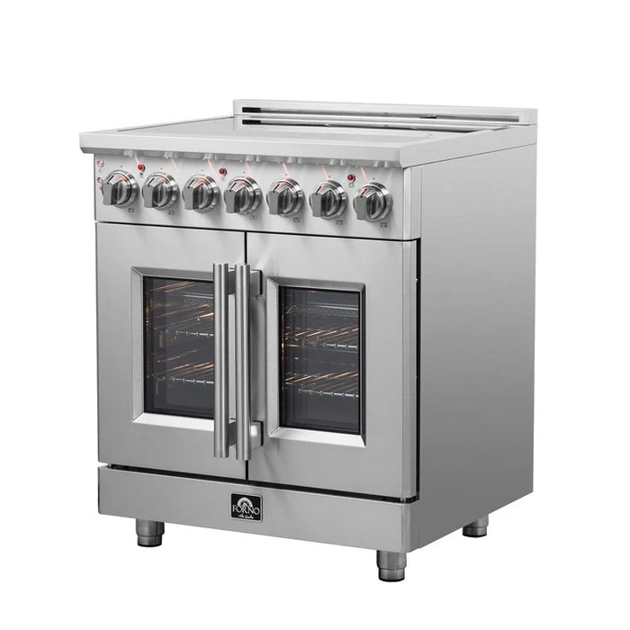 Forno Massimo 30-Inch 4.32 cu. ft. Electric Range, 5 Radiant Elements, French Door, Convection Oven, Air Fryer - Stainless Steel, Black or White (FFSEL6955-30)