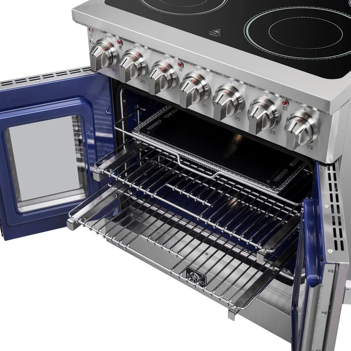 Forno Massimo 30-Inch 4.32 cu. ft. Electric Range, 5 Radiant Elements, French Door, Convection Oven, Air Fryer - Stainless Steel, Black or White (FFSEL6955-30)