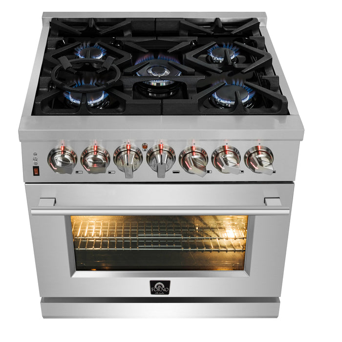 Forno 30″ Freestanding Dual Fuel Range with 5 Burners, FFSGS6125-30