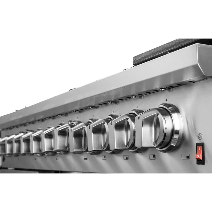 Forno Massimo 48″ 6.58 cu. ft. Freestanding Dual Fuel Range with 8 Sealed Burners, Air Fryer Kit, Wok Support & Griddle - Stainless Steel, Black or White (FFSGS6125-48)