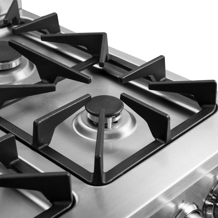 Forno Breno 24" 2.3 cu. ft. Freestanding Gas Range with 4 Sealed Burners in Stainless Steel (FFSGS6272-24)