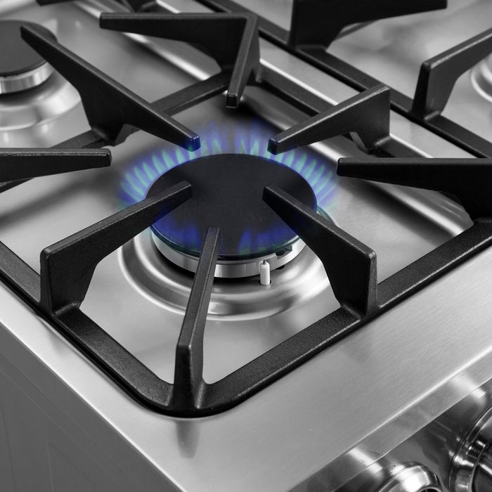 Forno Breno 24" 2.3 cu. ft. Freestanding Gas Range with 4 Sealed Burners in Stainless Steel (FFSGS6272-24)