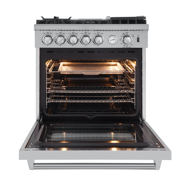 Forno 30" Gas Range with 5 Sealed Burners, Air Fryer and Griddle FRB, FFSGS6276-30