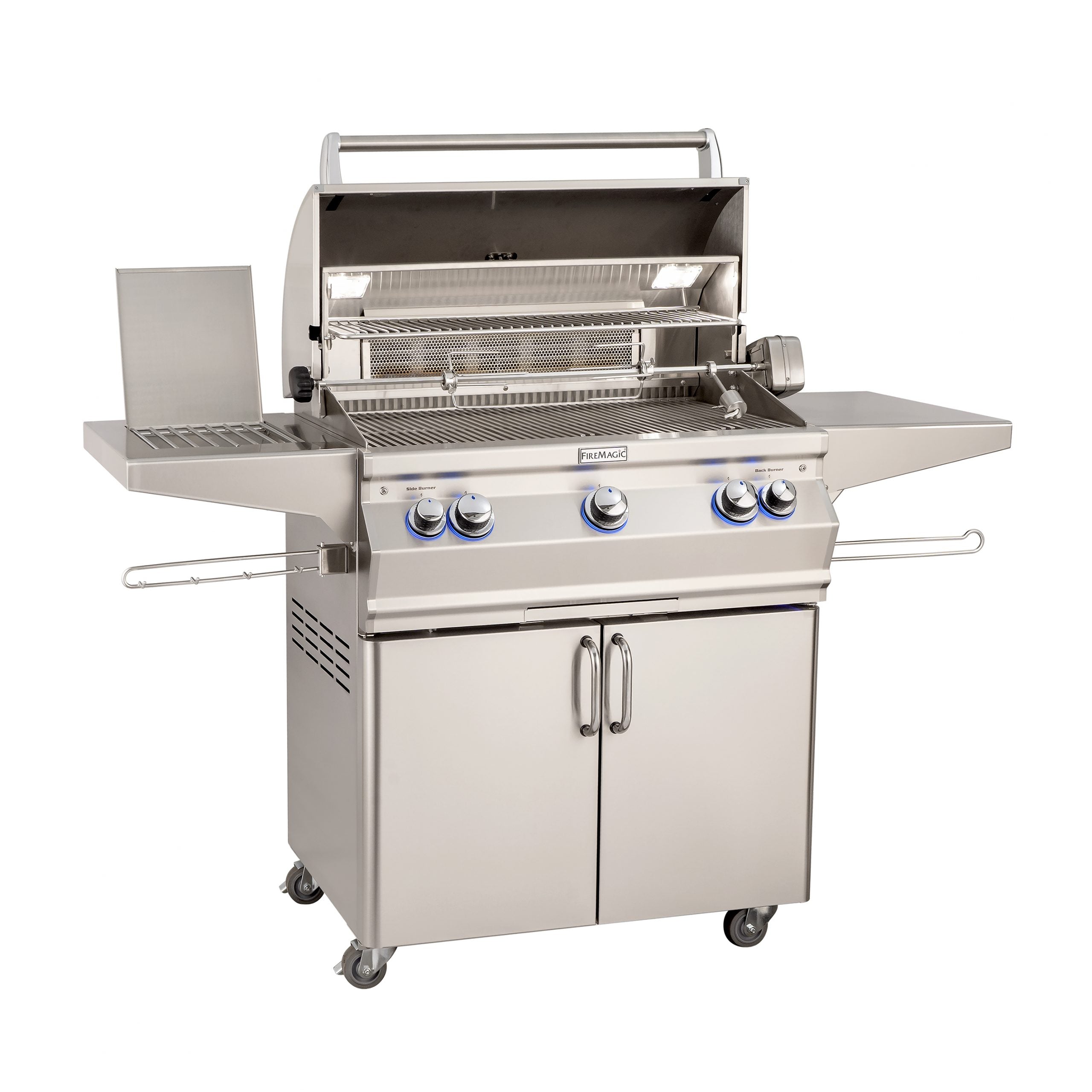FireMagic | Aurora A540s 30" Portable Grills with Analog Thermometer & Single Side Burner