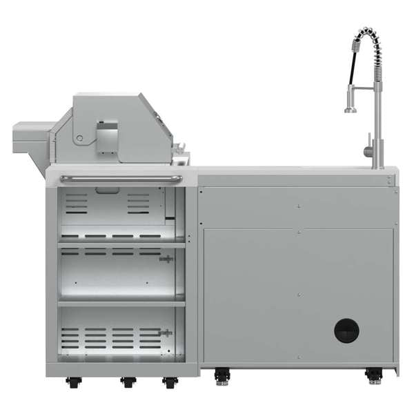 Forno Bulnes Outdoor Kitchen - 40" BBQ 95,000 BTU, 5 Burners, Sear & Rotisserie Infrared with Side Burner, Stainless Steel Outdoor Kitchen with 1.8 cu.ft. Beverage Center - Black Granite or White Sintered Stone Countertops (FODKT2520BLK)