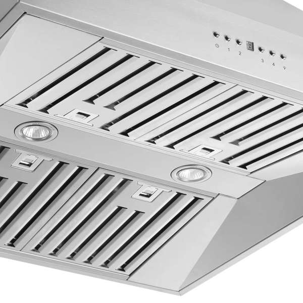 Forno Coppito 30" 600 CFM Island Range Hood in Stainless Steel with LED Lighting and Adjustable Fan Speeds (FRHIS5129-30)
