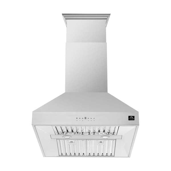 Forno Coppito 30" 600 CFM Island Range Hood in Stainless Steel with LED Lighting and Adjustable Fan Speeds (FRHIS5129-30)