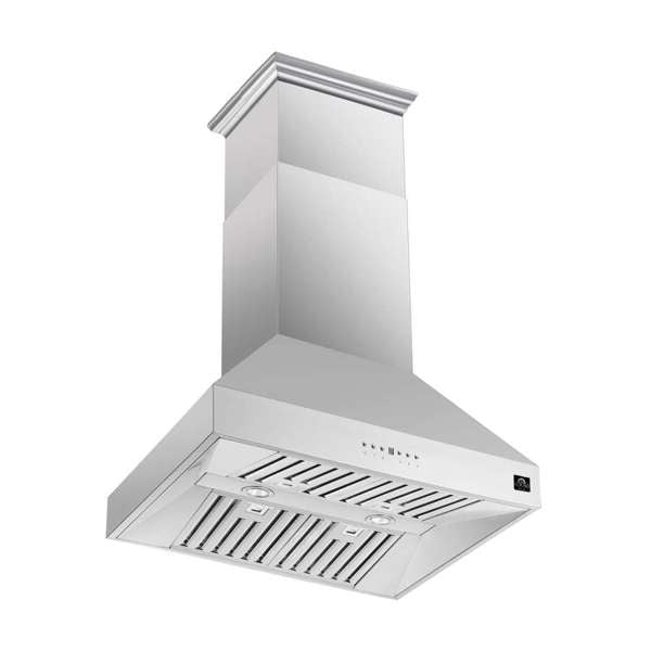 Forno Coppito 30" 600 CFM Island Range Hood in Stainless Steel with LED Lighting and Adjustable Fan Speeds (FRHIS5129-30)