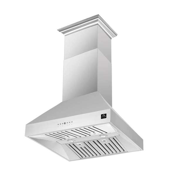 Forno Coppito 30" 600 CFM Island Range Hood in Stainless Steel with LED Lighting and Adjustable Fan Speeds (FRHIS5129-30)