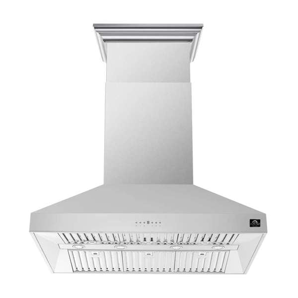 Forno Coppito 48" 1,200 CFM Island Range Hood in Stainless Steel with LED Lighting and Adjustable Fan Speeds (FRHIS5129-48)