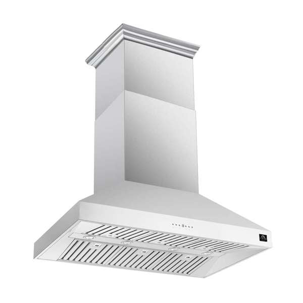 Forno Coppito 48" 1,200 CFM Island Range Hood in Stainless Steel with LED Lighting and Adjustable Fan Speeds (FRHIS5129-48)