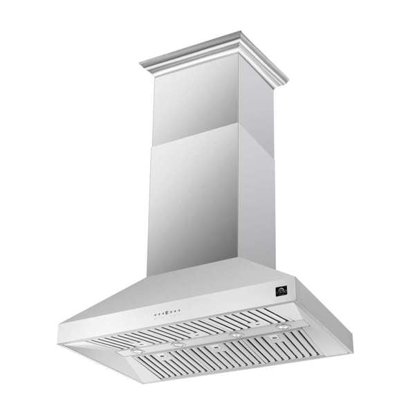Forno Coppito 48" 1,200 CFM Island Range Hood in Stainless Steel with LED Lighting and Adjustable Fan Speeds (FRHIS5129-48)