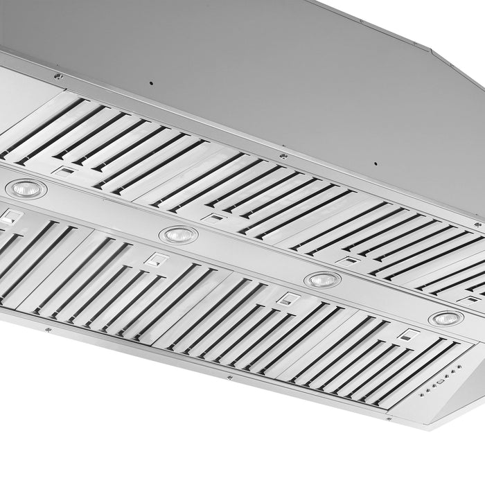 Forno Altilia 60'' 1,200 CFM Insert Range Hood in Stainless Steel with LED Lighting and Baffle Filters (FRHRE5337-60)