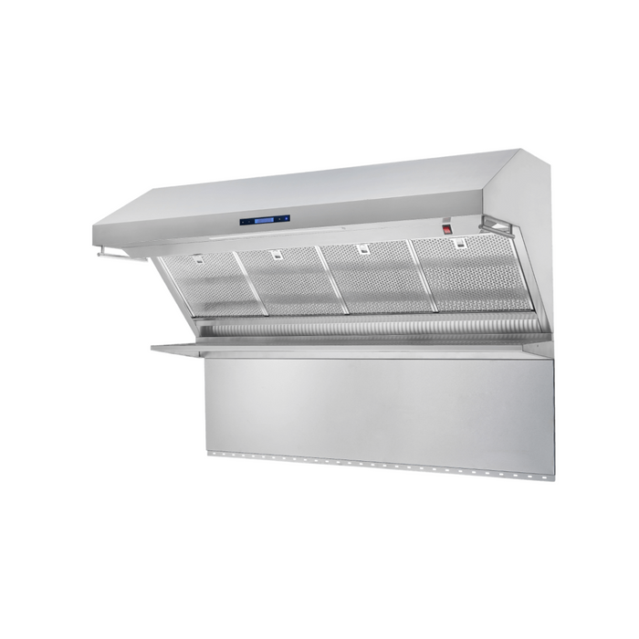 Forno 60" 1200 CFM Wall Mount Range Hood with Backsplash, Warming Lamp and Shelf, FRHWM5029-60HB