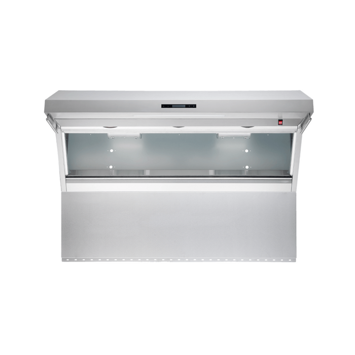 Forno 60" 1200 CFM Wall Mount Range Hood with Backsplash, Warming Lamp and Shelf, FRHWM5029-60HB