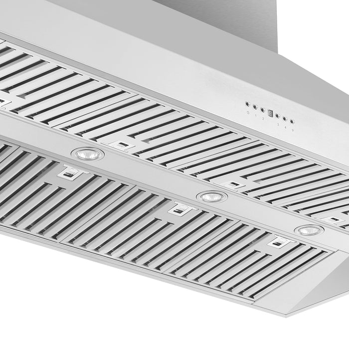 Forno Orvieto 60" 1,200 CFM Wall Mount Range Hood in Stainless Steel with Baffle Filters & Chimney (FRHWM5094-60)