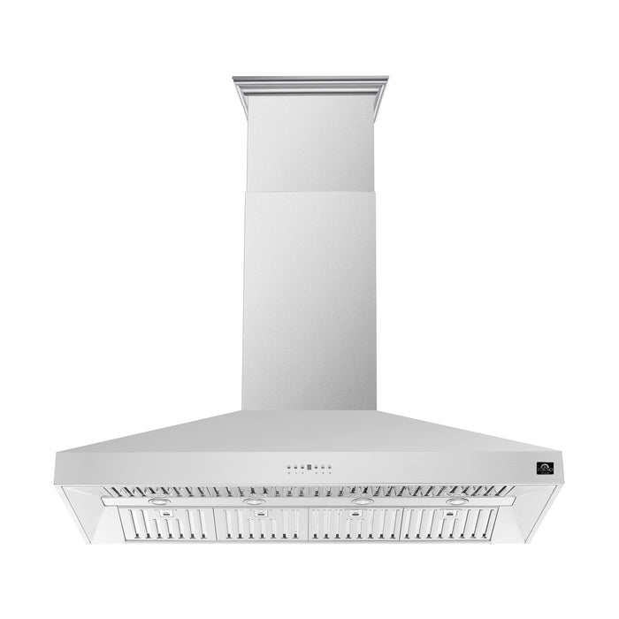 Forno Orvieto 60" 1,200 CFM Wall Mount Range Hood in Stainless Steel with Baffle Filters & Chimney (FRHWM5094-60)