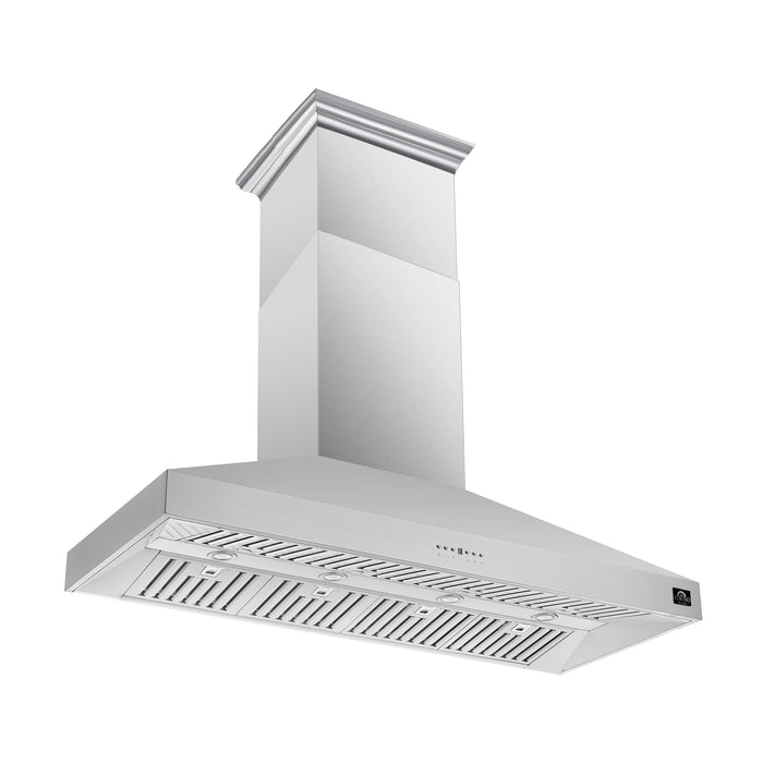 Forno Orvieto 60" 1,200 CFM Wall Mount Range Hood in Stainless Steel with Baffle Filters & Chimney (FRHWM5094-60)