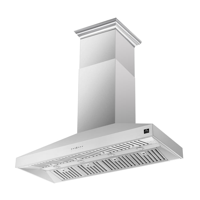 Forno Orvieto 60" 1,200 CFM Wall Mount Range Hood in Stainless Steel with Baffle Filters & Chimney (FRHWM5094-60)