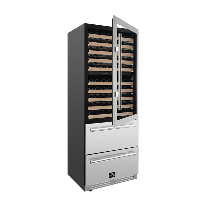 Forno Celano 30" 21.3 cu.ft. 150 Bottle and 252 Can Dual Zone Wine Cooler in Stainless Steel (FWCDR6697-30S)
