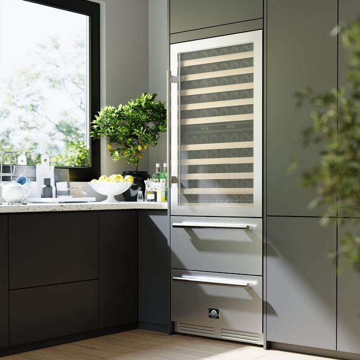 Forno Celano 30" 21.3 cu.ft. 150 Bottle and 252 Can Dual Zone Wine Cooler in Stainless Steel (FWCDR6697-30S)