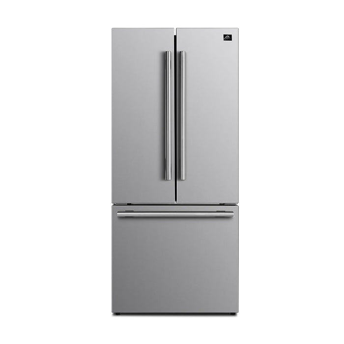 Forno Gallipoli 30" No Frost Refrigerator French Door, 17.5 Cu. Ft. Stainless Steel (FFFFD1974-31SB)