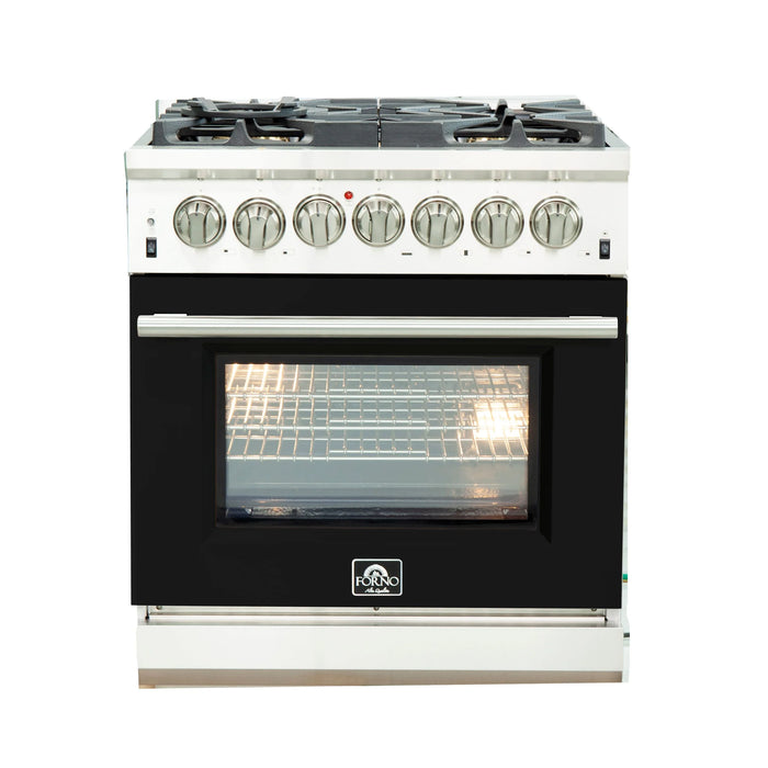 Forno Capriasca 30″ Freestanding Duel Fuel Range with 5 Burners - Stainless Steel and Colored Door Options (FFSGS6187-30)