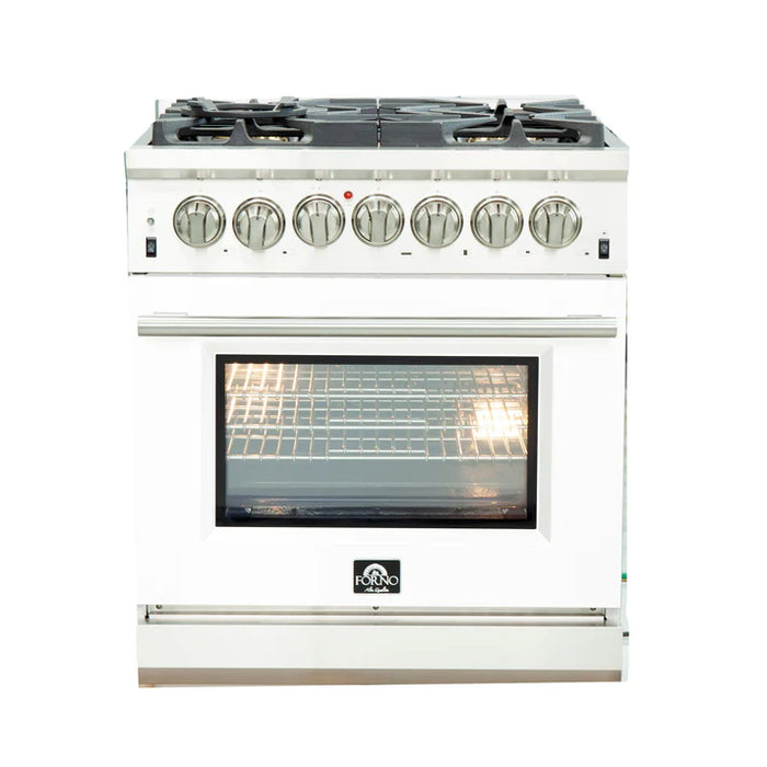 Forno Capriasca 30″ Freestanding Duel Fuel Range with 5 Burners - Stainless Steel and Colored Door Options (FFSGS6187-30)
