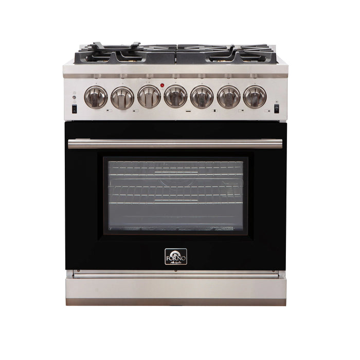 Forno Capriasca 30″ Freestanding Gas Range with 5 Burners - Stainless Steel and Colored Door Options (FFSGS6260-30)