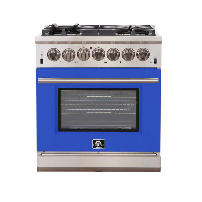 Forno Capriasca 30″ Freestanding Gas Range with 5 Burners - Stainless Steel and Colored Door Options (FFSGS6260-30)