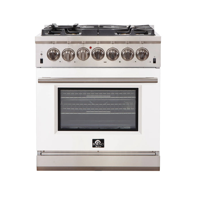 Forno Capriasca 30″ Freestanding Gas Range with 5 Burners - Stainless Steel and Colored Door Options (FFSGS6260-30)