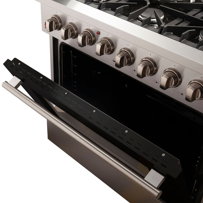 Forno 36″ Galiano Gas Burner / Electric Oven in Stainless Steel 6 Italian Burners FRB, FFSGS6156-36