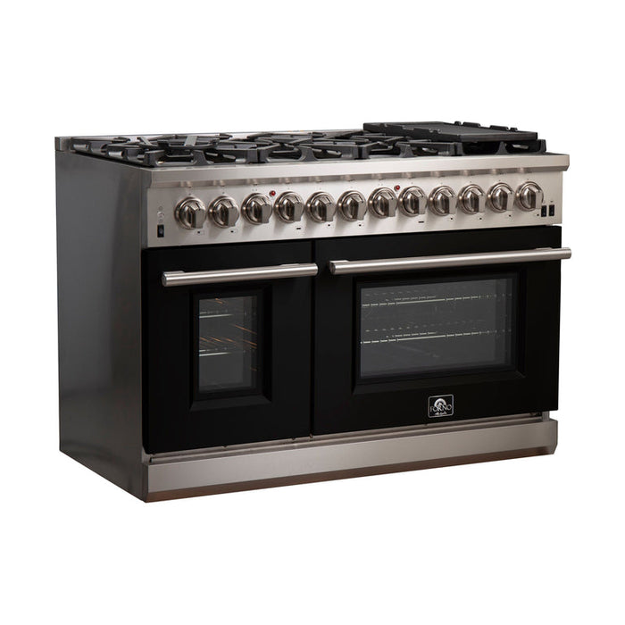 Forno 48″ Pro Series Capriasca Dual Fuel Gas Burner and Electric Oven in Stainless Steel 8 Italian Burners FRB, FFSGS6187-48