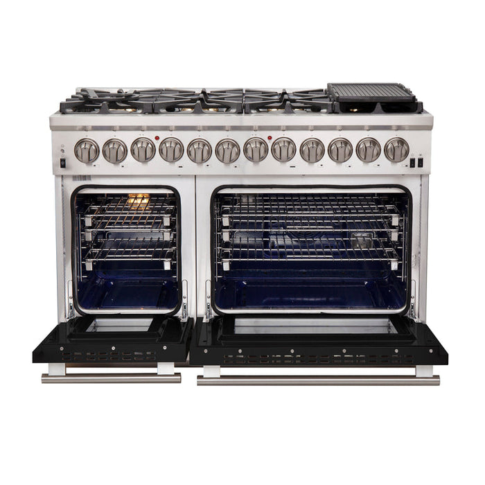 Forno 48″ Pro Series Capriasca Dual Fuel Gas Burner and Electric Oven in Stainless Steel 8 Italian Burners FRB, FFSGS6187-48