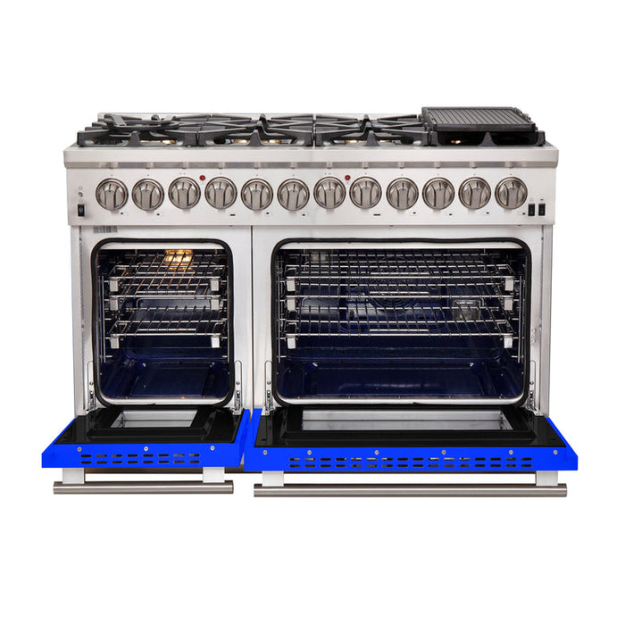 Forno 48″ Pro Series Capriasca Dual Fuel Gas Burner and Electric Oven in Stainless Steel 8 Italian Burners FRB, FFSGS6187-48