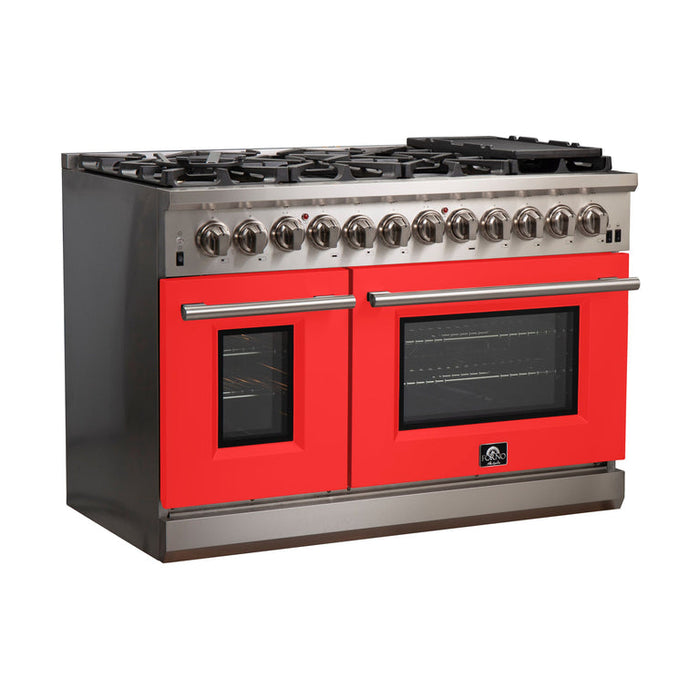 Forno 48″ Pro Series Capriasca Dual Fuel Gas Burner and Electric Oven in Stainless Steel 8 Italian Burners FRB, FFSGS6187-48