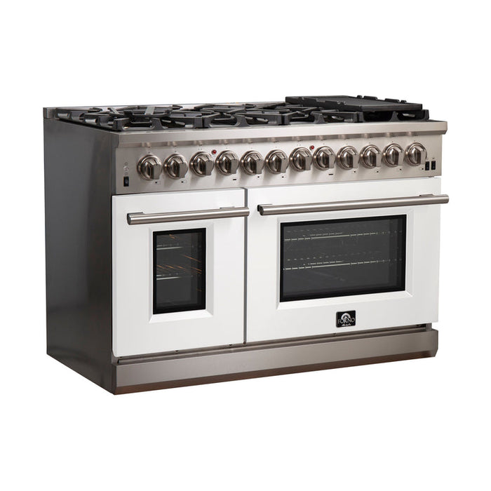 Forno 48″ Pro Series Capriasca Dual Fuel Gas Burner and Electric Oven in Stainless Steel 8 Italian Burners FRB, FFSGS6187-48