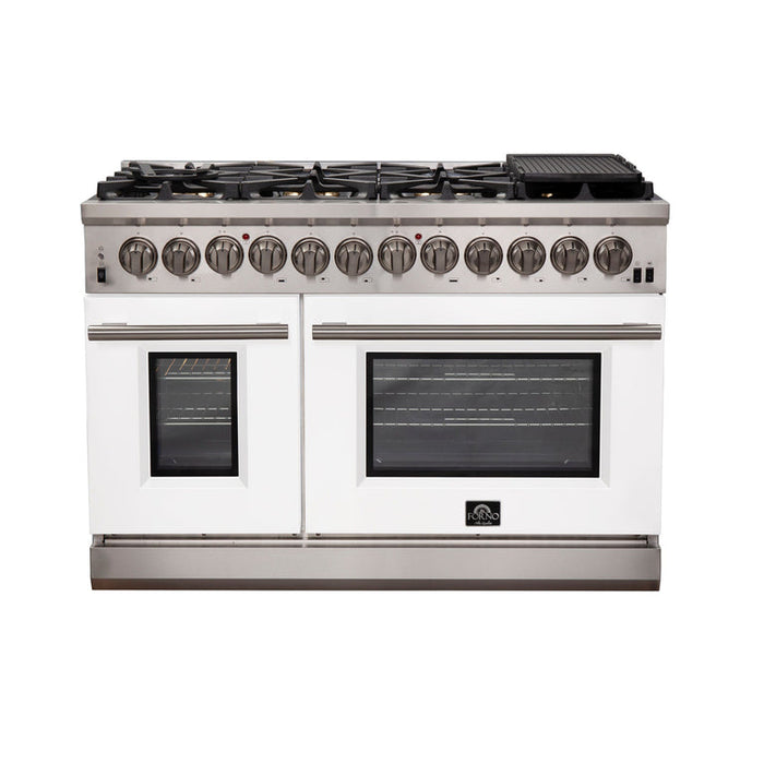 Forno 48″ Pro Series Capriasca Dual Fuel Gas Burner and Electric Oven in Stainless Steel 8 Italian Burners FRB, FFSGS6187-48