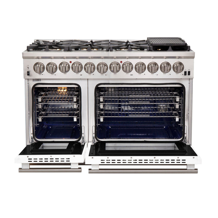 Forno 48″ Pro Series Capriasca Dual Fuel Gas Burner and Electric Oven in Stainless Steel 8 Italian Burners FRB, FFSGS6187-48