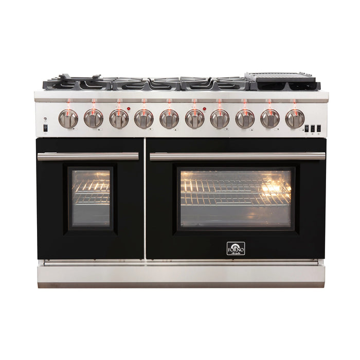 Forno Capriasca 48″ Freestanding Gas Range with 8 Burners - Stainless Steel and Colored Door Options (FFSGS6260-48)