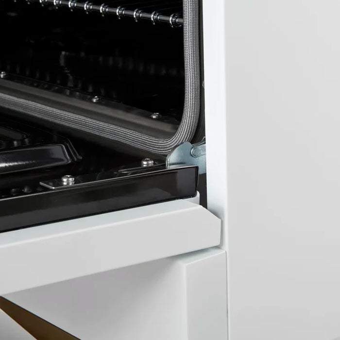 Forno Antico 36" Dual Fuel Range with 6 Burners - Black or White, Antique Brass Accents