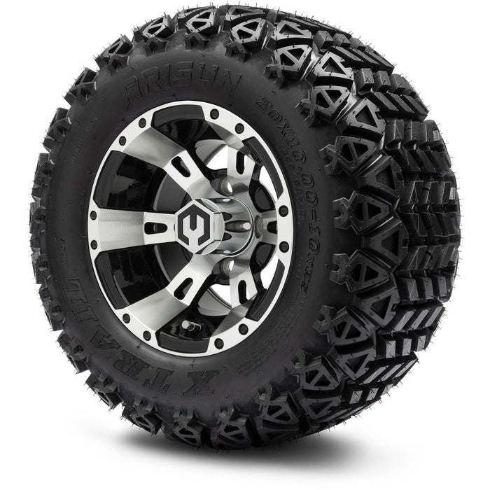 MODZ 10' Ambush Machined Black - Tire and Wheel Combo