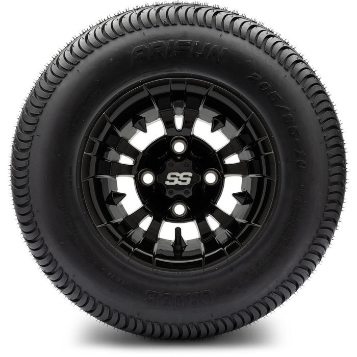 MODZ 10' Vampire Glossy Black - Tire and Wheel Combo